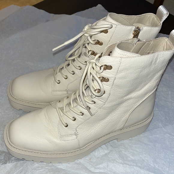 Sam Edelman Womens Lue Ivory Combat & Lace-up Boots 11 Medium - Picture 7 of 10